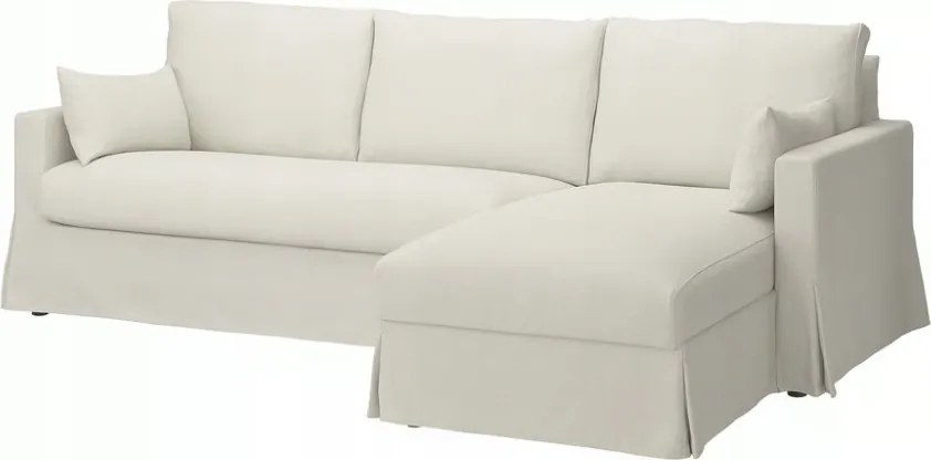Ikea Hyltarp 3 személyes kanapé huzat sezlonnal, jobbos, Gransel natúr