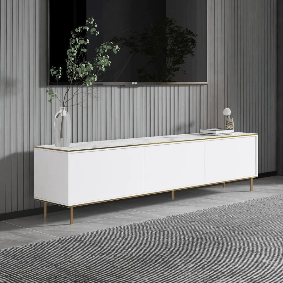 TV szekrény Imaj - Marble, White
