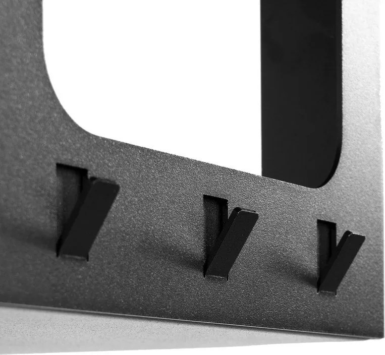 Fekete acél fali fogas polccal 100 cm Luno Small – Spinder Design