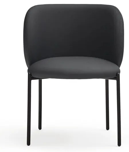 Fekete kárpitozott étkezőfotel szett 2 db-os Mogi – Teulat