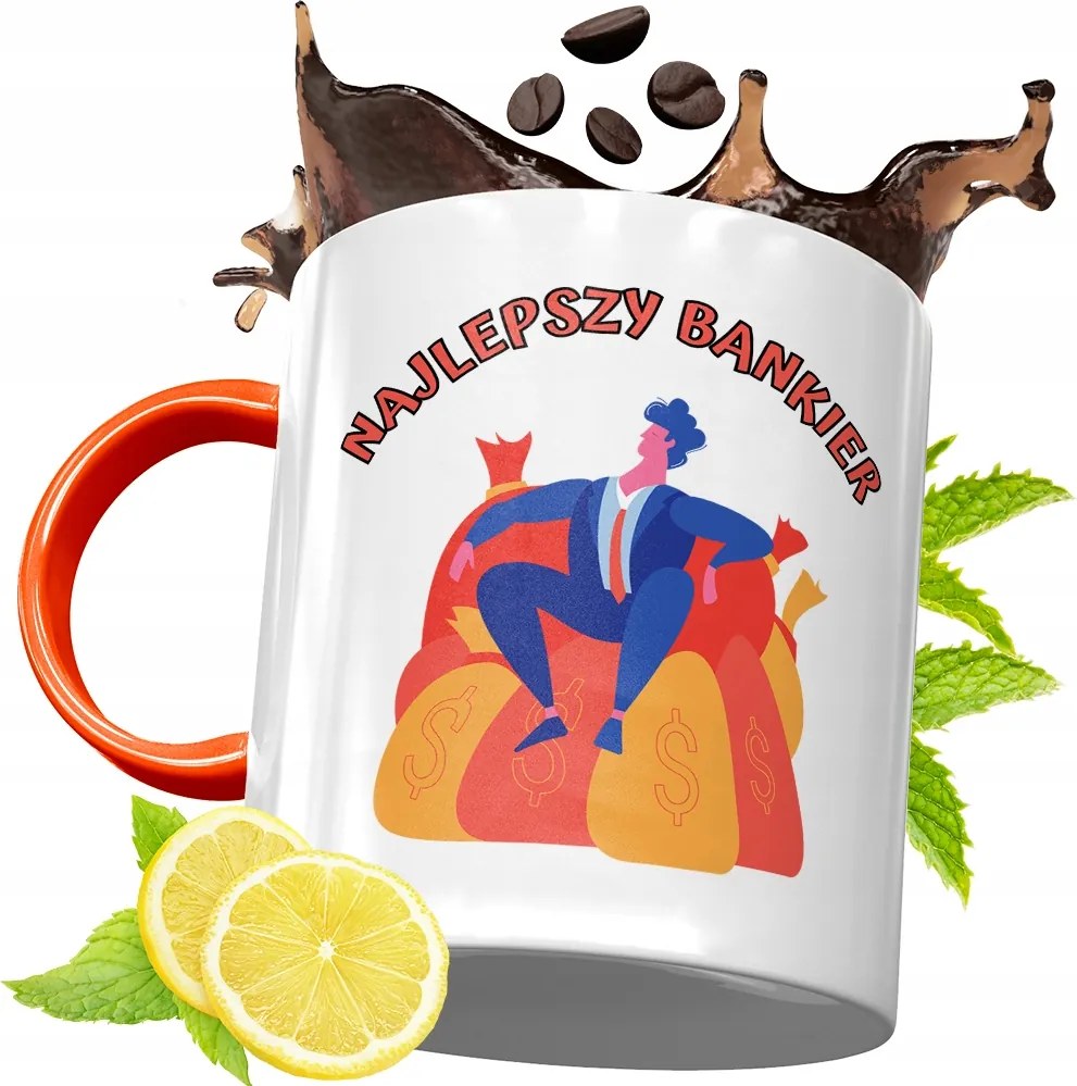 Narancssárga Bögre Bankárnak Ajándék fényképes nyomattal