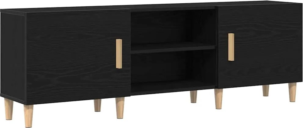 vidaXL TV szekrény Fekete tölgy 150 x 30 x50 cm Faanyag