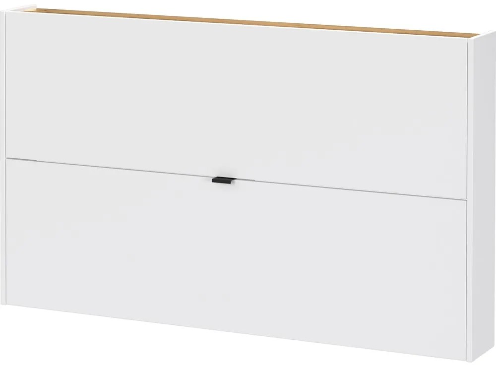 Fehér billenő ajtós függő cipőtartó tölgyfa dekorral 140x83x18 cm Ameca – Germania