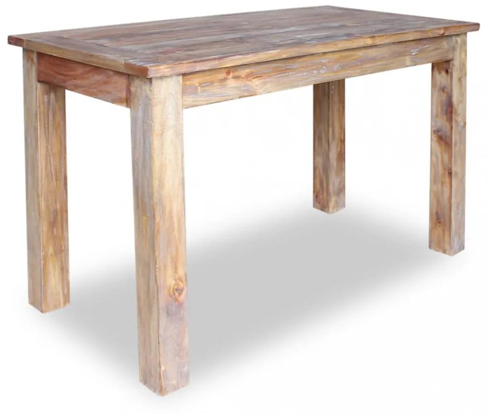 Tömör újrahasznosított fa étkezőasztal 120 x 60 x 77 cm