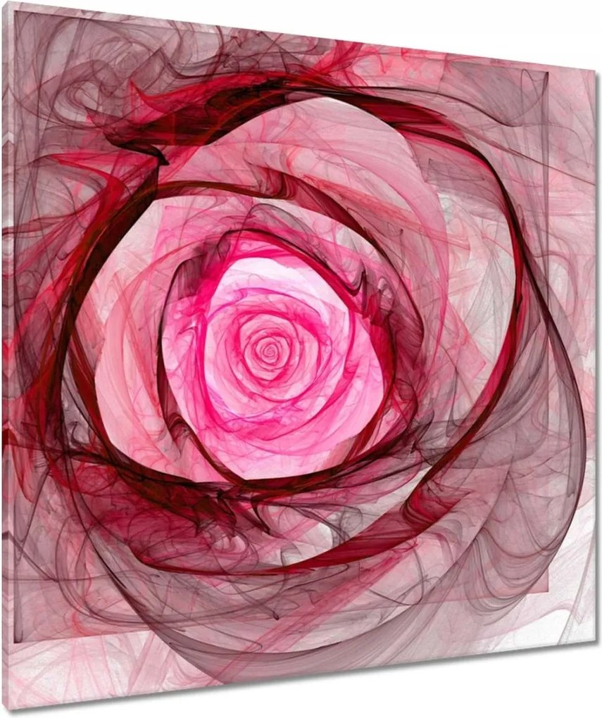 Vászonkép 90x90 Rózsaszín fraktál rózsa