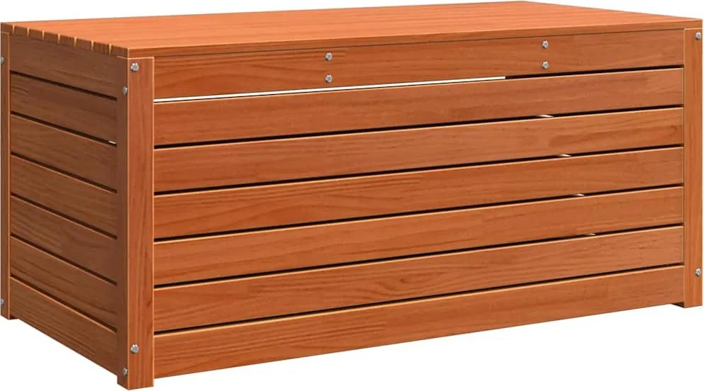 vidaXL Tároló Doboz Szerelt fa 101 x 50,5 x 46,5 cm Faggyú barna