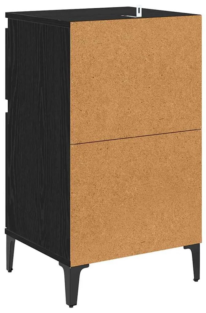 Éjjeliszekrény 2 pcs Musta tammi 40 x 35 x 70 cm Faanyag