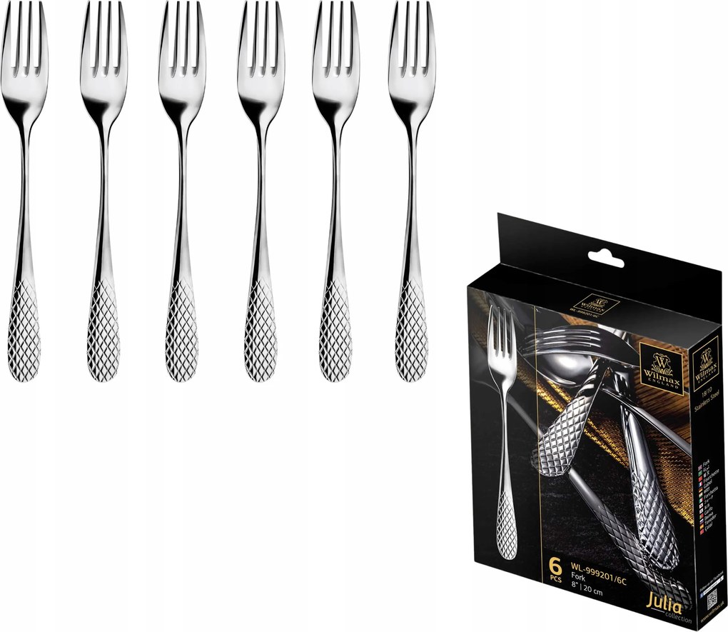 Wilmax rozsdamentes acél étkészlet villa 20 cm 6 db-os szett