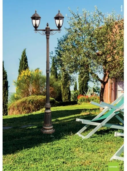 Redo 9609 - Kültéri lámpa SEVILLA 2xE27/42W/230V IP44 arany/patinás
