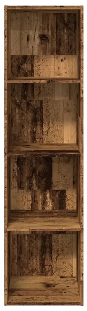 antik fa színű szerelt fa könyvespolc 40 x 30 x 152 cm
