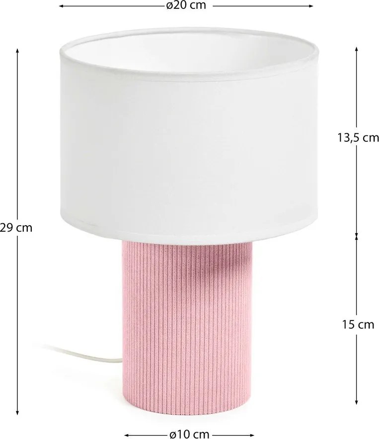 Fehér-világos rózsaszín gyerek éjjelilámpa Bianella – Kave Home