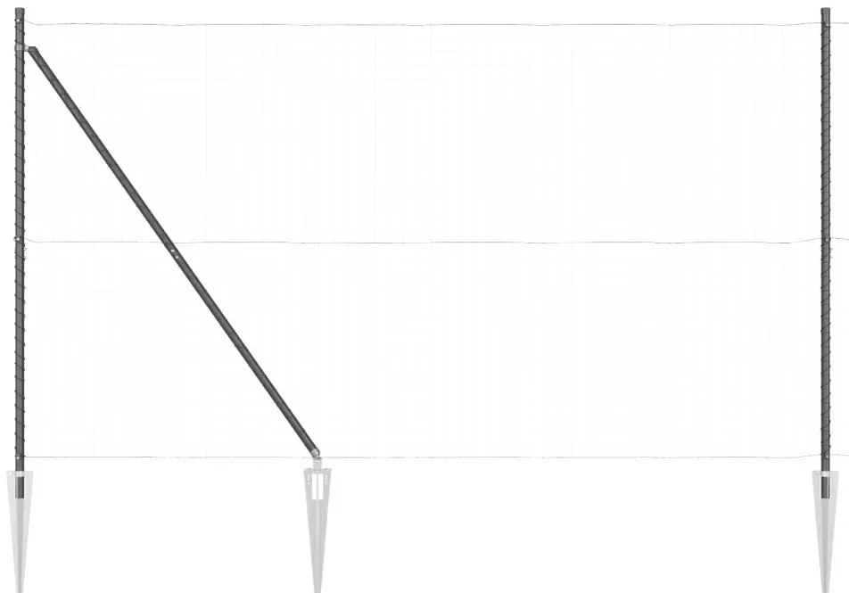 Fémkerítés Válaszfalak Cövekkel 26 db Ø32 mm 170 cm Átgázolt Acél