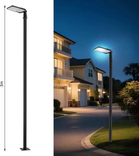 Brilagi-LED kültéri lámpa oszloppal és 3 m kábellel URBANLIGHT LED/100W/230V fekete IP65