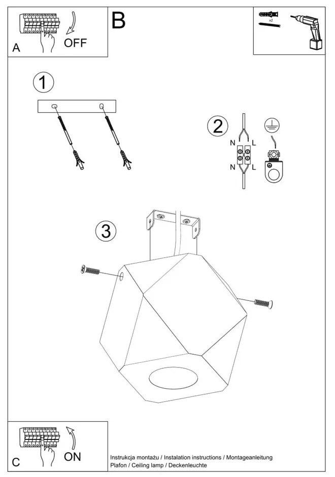 Natúr színű spotlámpa 12x12 cm Vige – Sollux