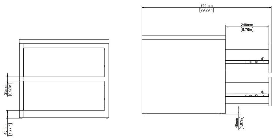 Fehér-natúr színű éjjeliszekrény Next – Tvilum