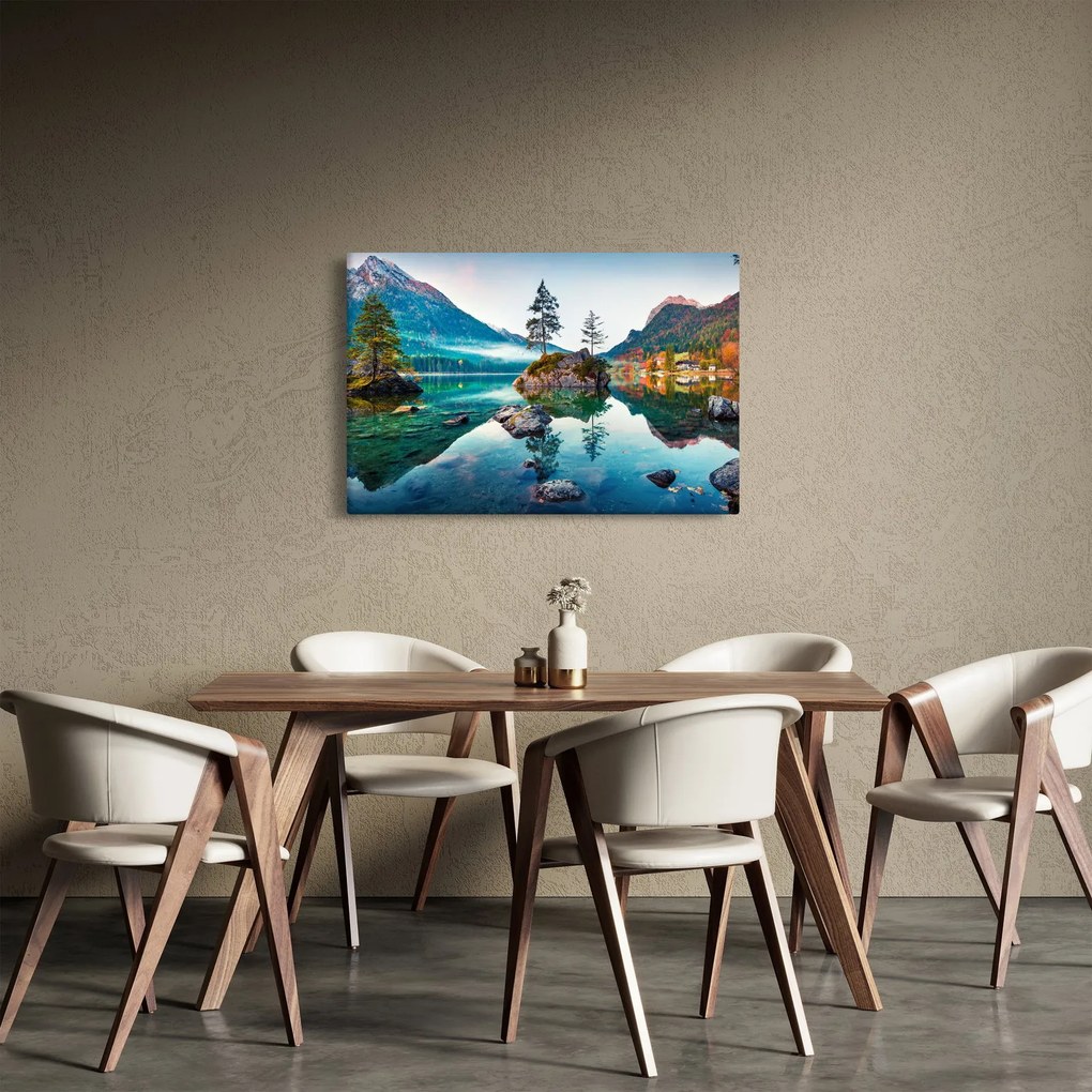 Kép - Lake Hintersee, Bajor - Alpok, Ausztria (90x60 cm)
