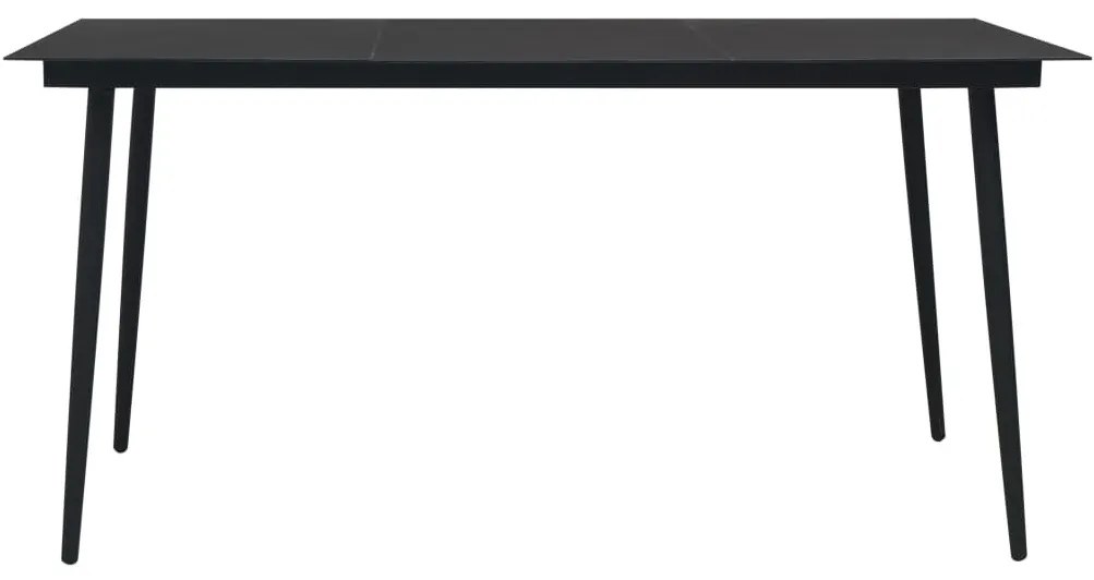 5 részes fekete PVC rattan kültéri étkezőgarnitúra