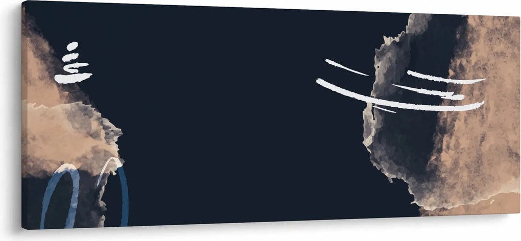 Kép - Sötétkék absztrakció (120x50 cm)