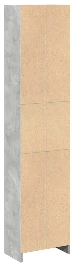 betonszürke szerelt fa könyvespolc 40 x 24 x 176 cm