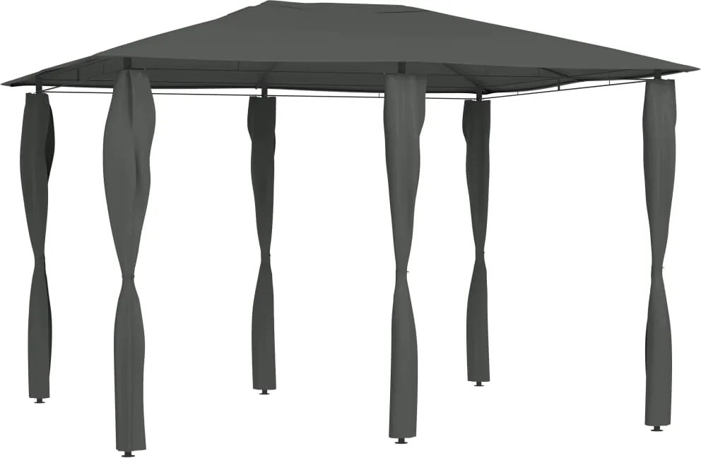 vidaXL antracitszürke pavilon oszlop takarókkal 3 x 4 x 2,6 m 160 g/m²