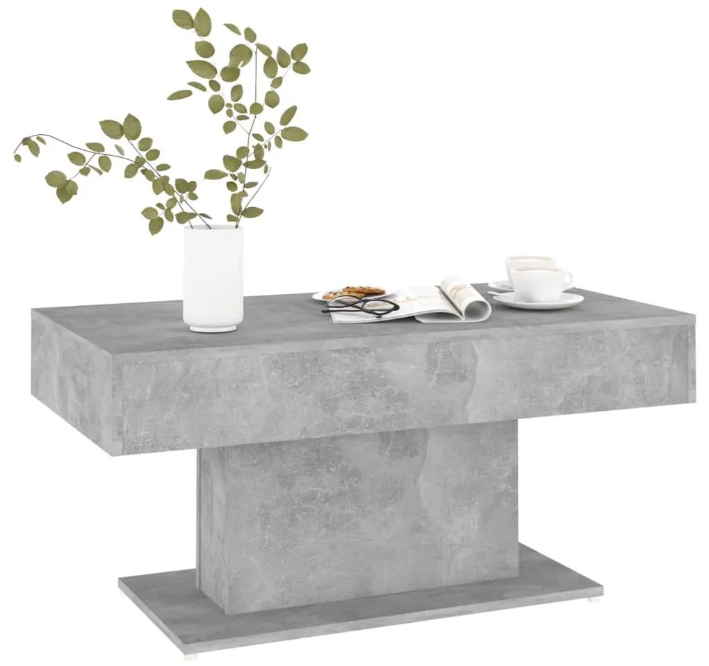 Betonszürke szerelt fa dohányzóasztal 96 x 50 x 45 cm