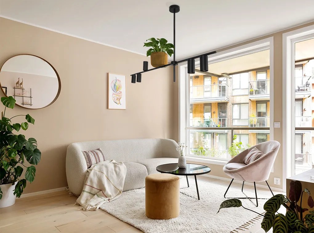 KAJA K-4757 ROCCO Többágú Függesztett Lámpa Fekete GU10 IP20