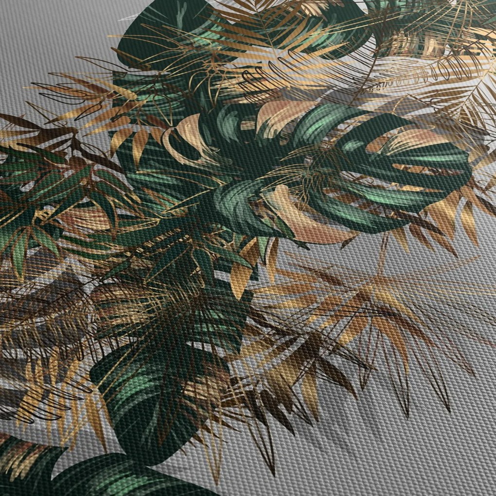 Kép - Gold-green, trópusi levelek (150x105 cm)