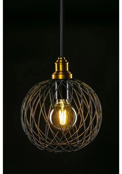 Lámpa Mennyezeti lámpatest VIELA 1,6972,AC220-240V,50/60Hz,1*E27,IP20,átmérő 25cm,egyes,fekete/arany