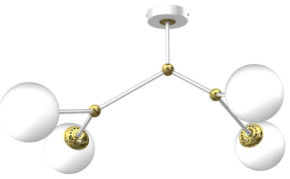Csillár JOY 4xE14/40W/230V fehér/arany
