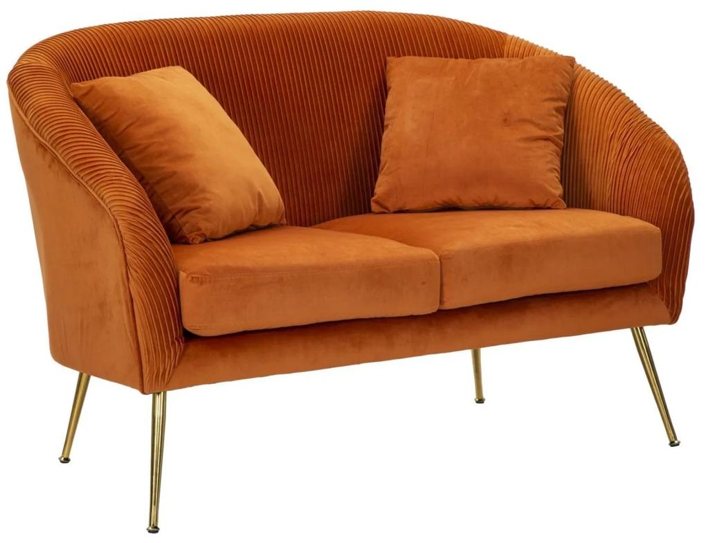 BUDAPEST narancssárga és arany bársony kanapé