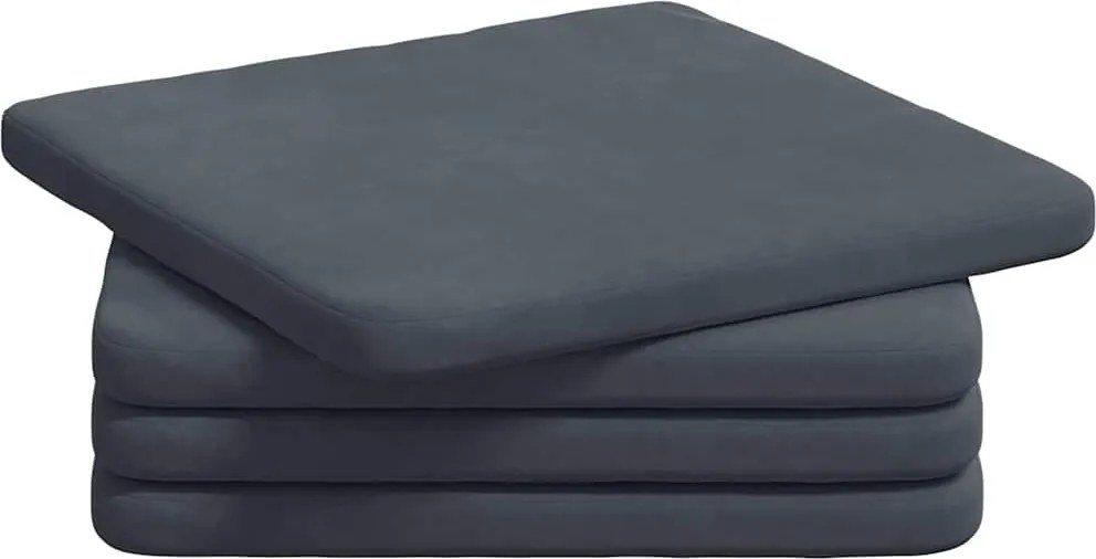 vidaXL Ülőpárnák 4 pcs Sötétszürke 40 x 40 x 3 cm Bársony