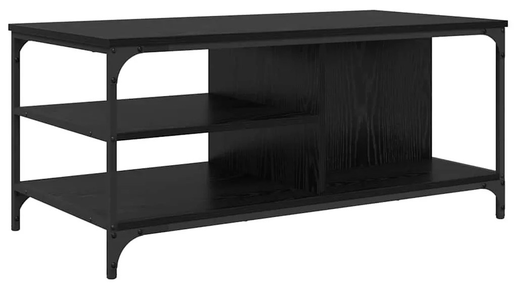 vidaXL Dohányzóasztal Fekete tölgy 100 x 50 x 45 cm Faanyag