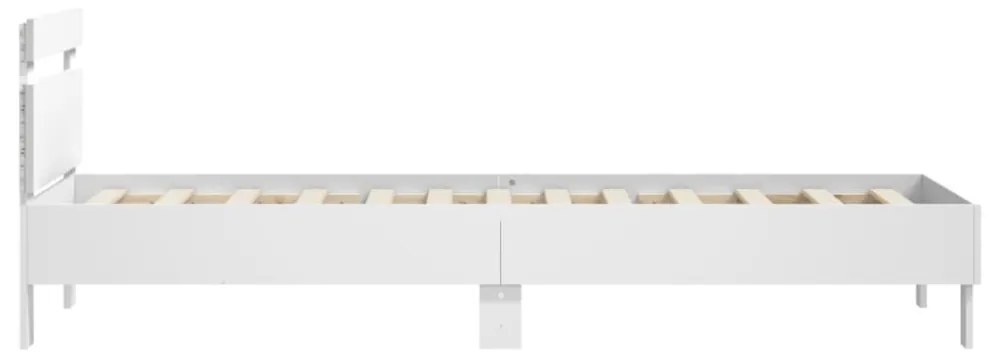 fehér ágykeret fejtámlával és LED-világítással 90 x 200 cm