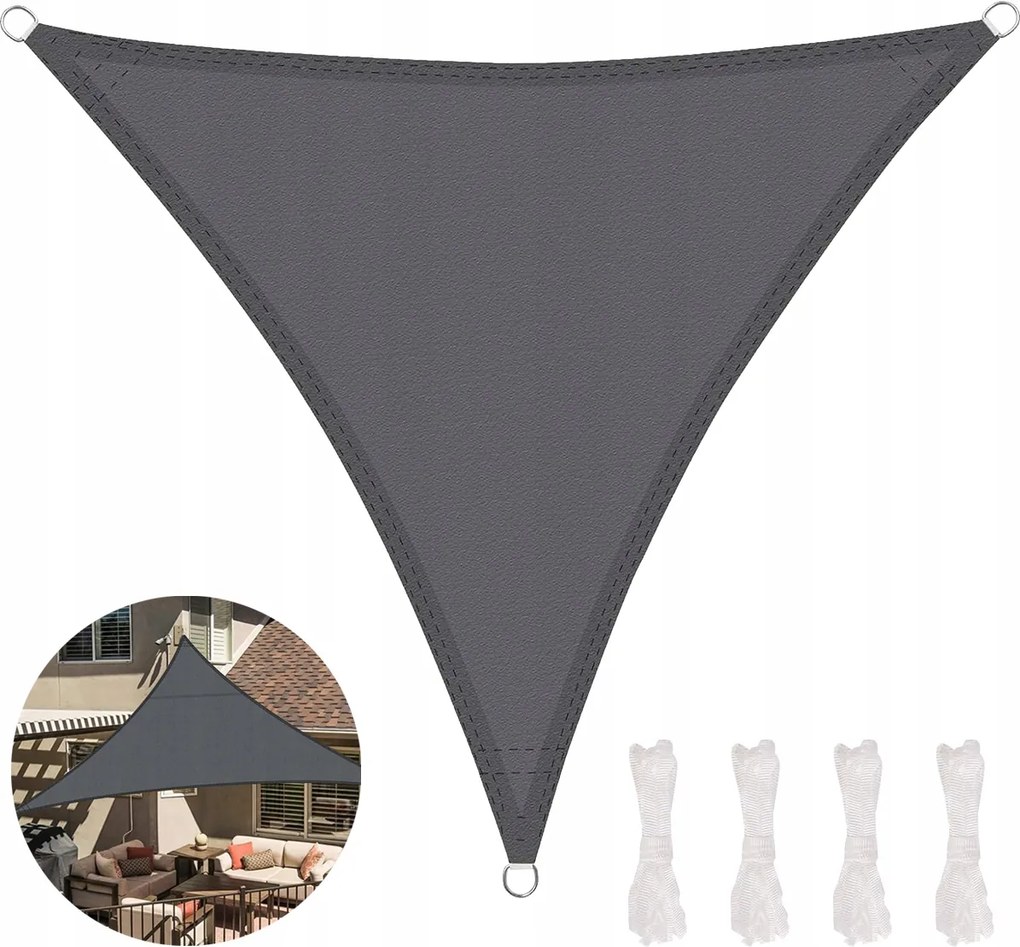 Napvitorla Háromszög Alakú 3x3M Kerti Vízálló Árnyékoló