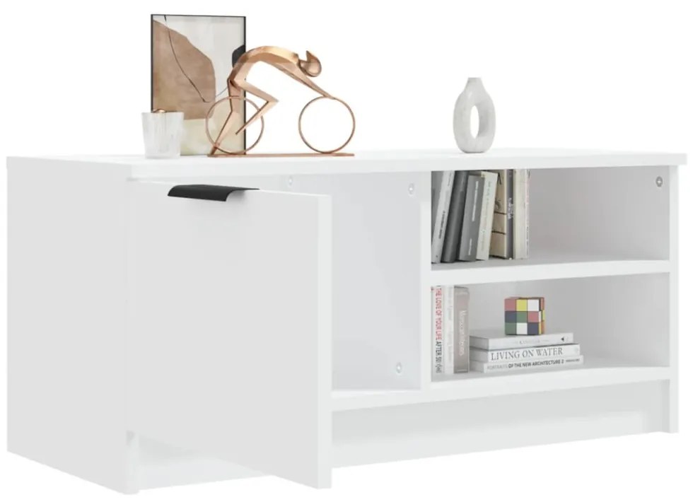 fehér szerelt fa TV-szekrény 80 x 35 x 36,5 cm