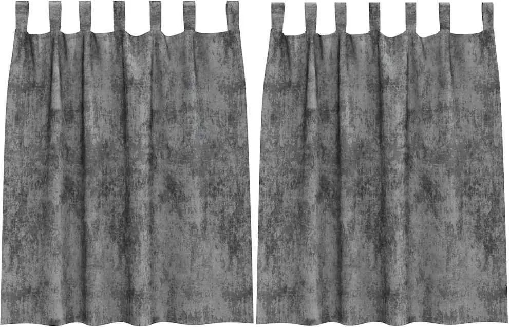 vidaXL Bársonyfüggönyök függönyökkel 2 pcs Szürke 140 x 140 cm Bársony