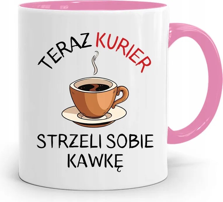 Rózsaszín Bögre Futárnak, fényképes nyomott mintás