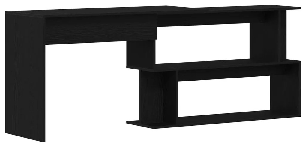 vidaXL Asztal Fekete Tölgy 200x50x76 cm Mérnöki Fa