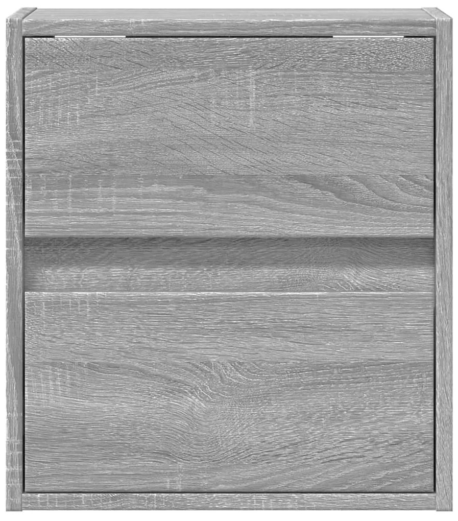 2 db szürke sonoma fali TV-szekrény LED-ekkel 41 x 31 x 45 cm
