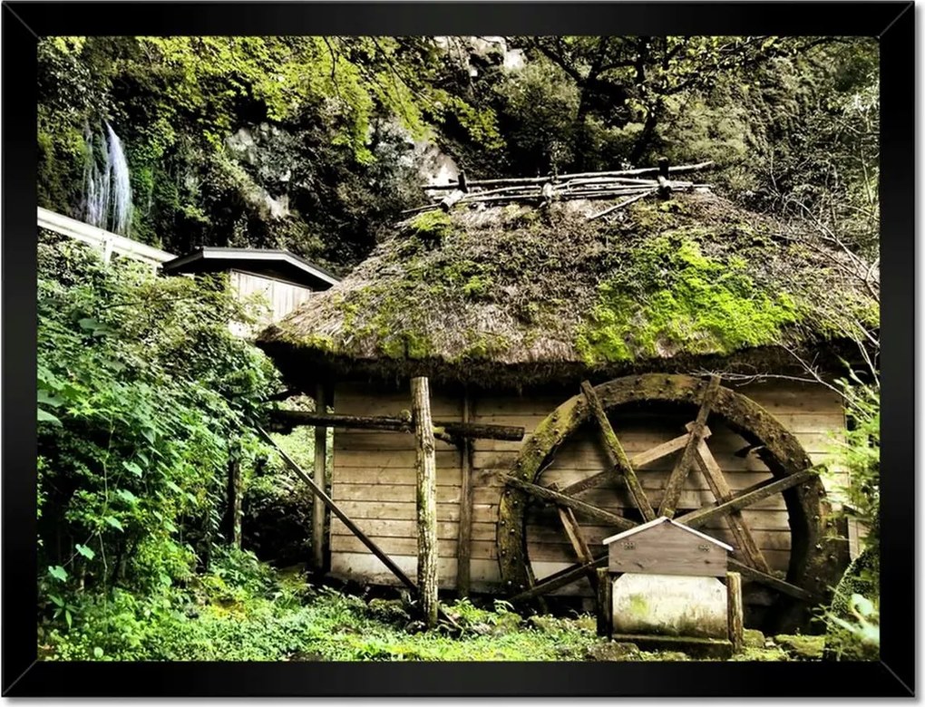 Poszterek keretben 40x30 Vízimalom nádtetővel