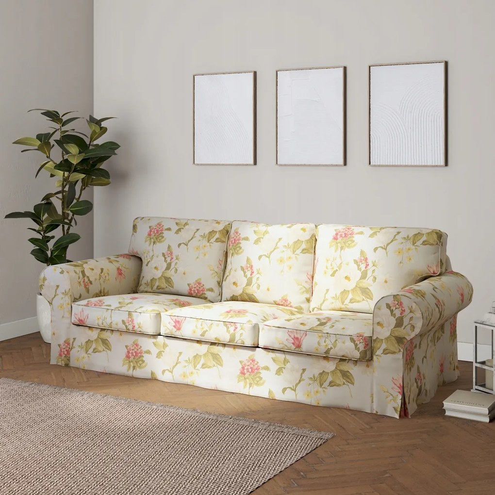 Ektorp 3 személyes kanapé huzat, összecsukható Ikea sárga