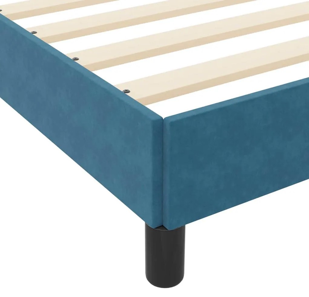 Boxspring ágy matraccal Sötét kék 180 x 200 cm Bársony