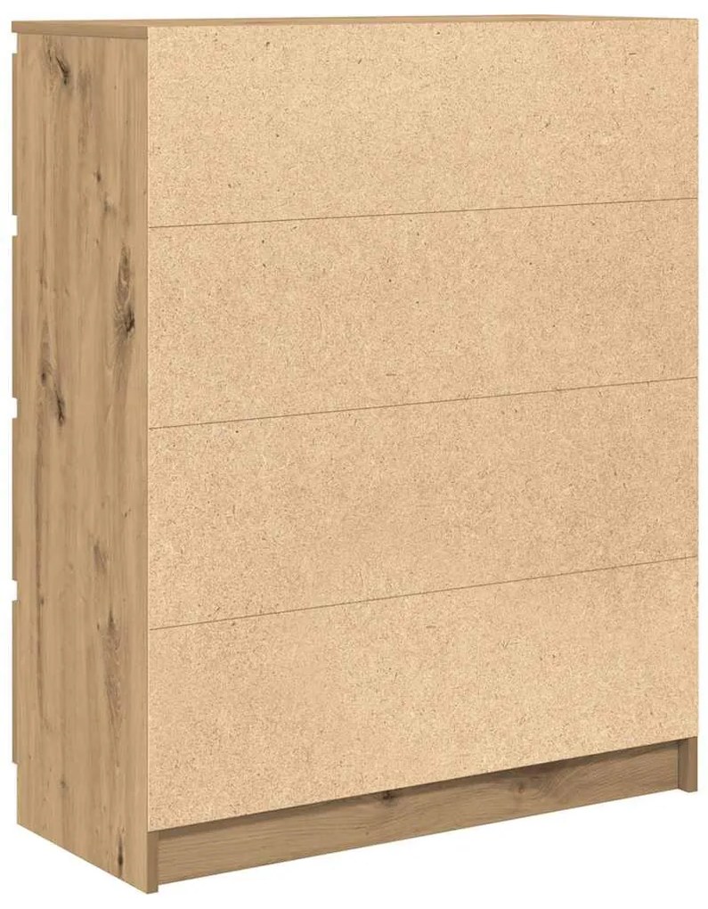 kézműves tölgy színű szerelt fa tálalószekrény 80x35x99 cm