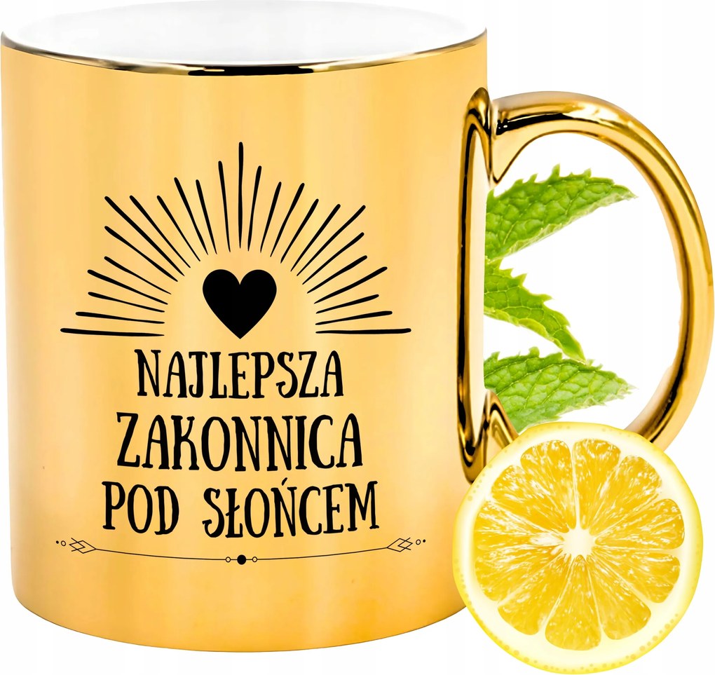 Arany csillogó bögre apácáknak ajándék fényképes nyomtatással