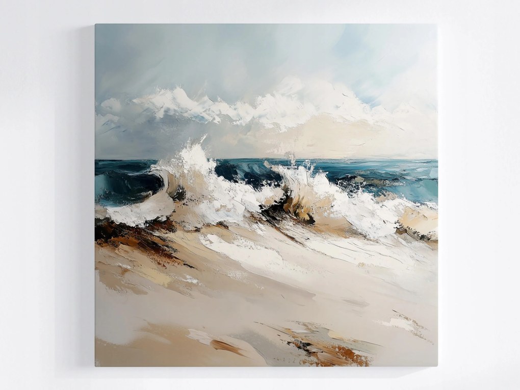 Vászonkép Canvas Tengerész Tájkép Víz Hullámok Vihar 40x40