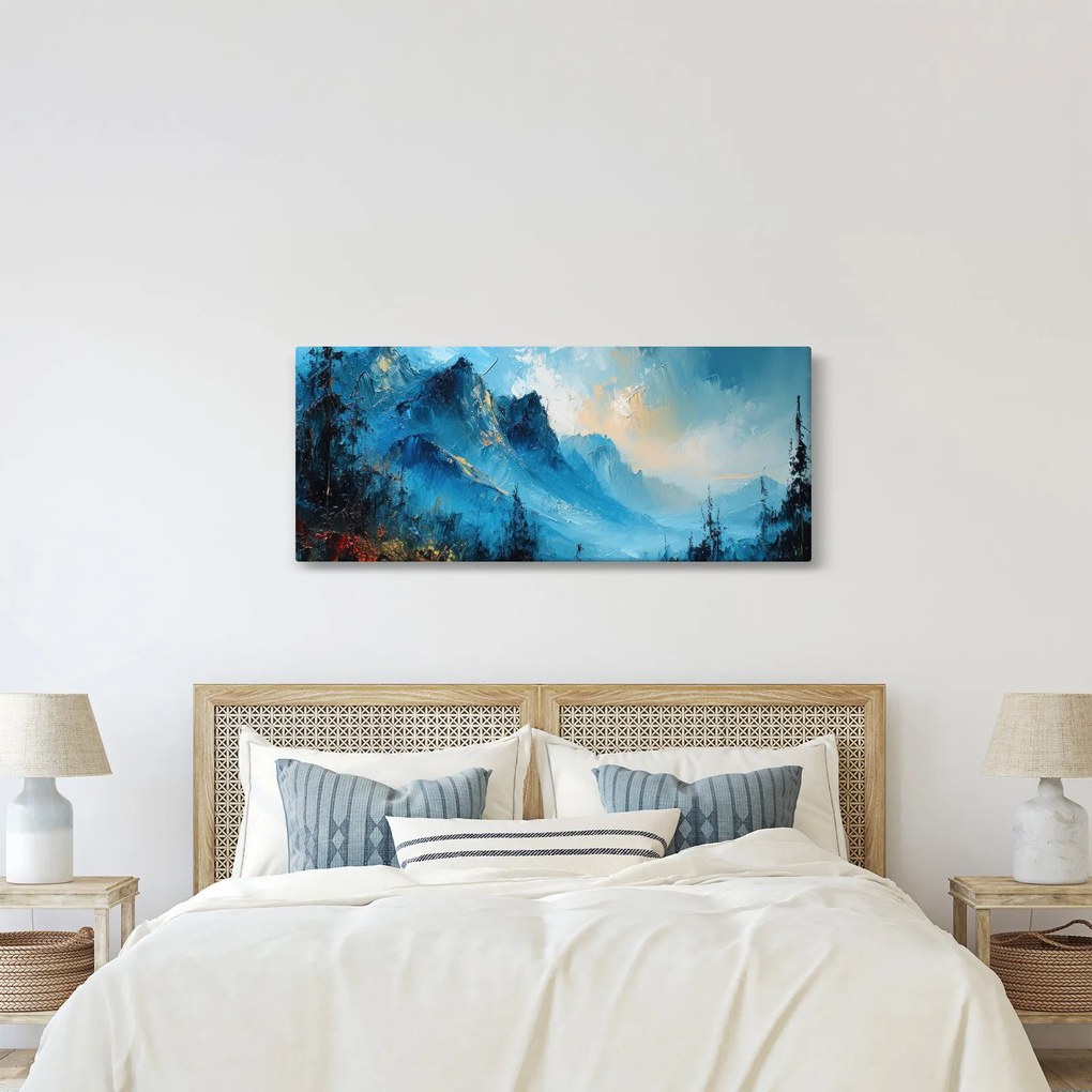 Kép - Hegyek festése (120x50 cm)