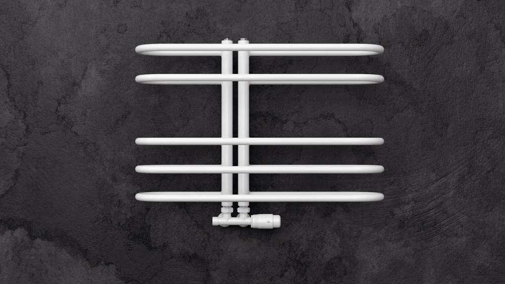 Regnis LEVEL, fűtőelem 600x530mm központi csatlakozással 50mm, 215W, fekete matt, LEVEL530/600/D50/BLACK