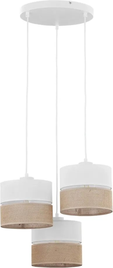 TK LIGHTING 6575 LINOBIANCO Többágú Függesztett Lámpa Fehér, Barna E27 IP20