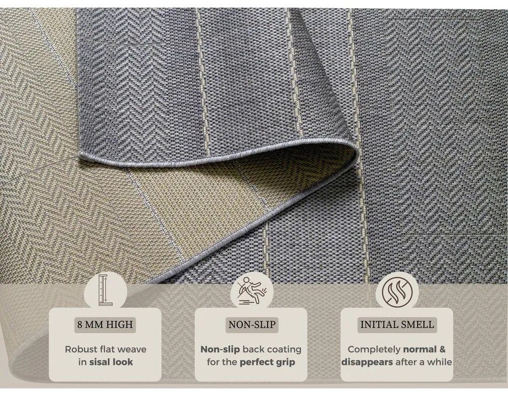 Sunshine szürke kültéri futószőnyeg, 80 x 200 cm - Hanse Home