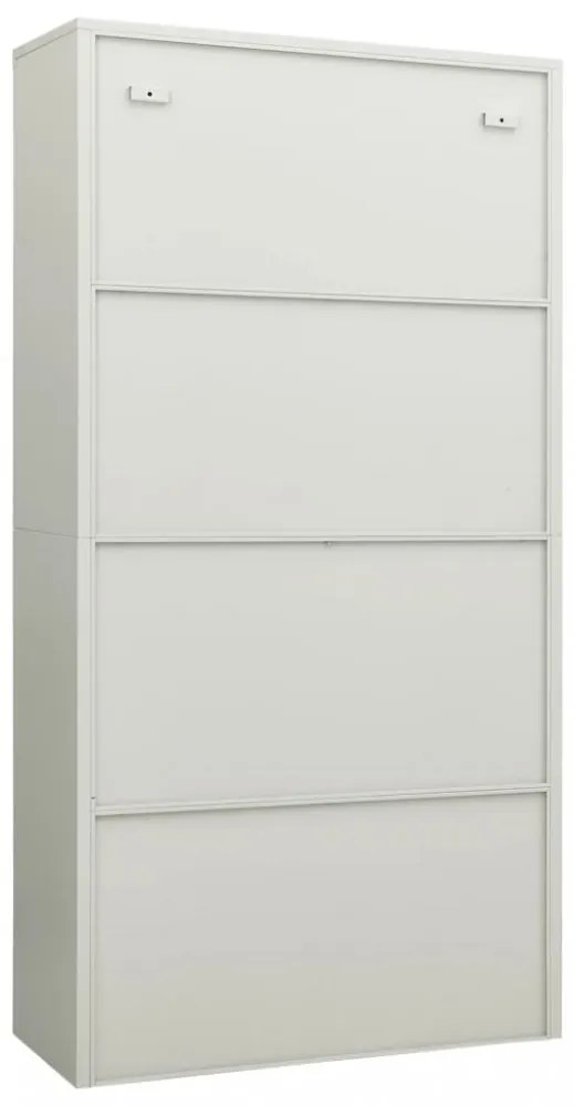 világosszürke acél zárható szekrény 90 x 40 x 180 cm